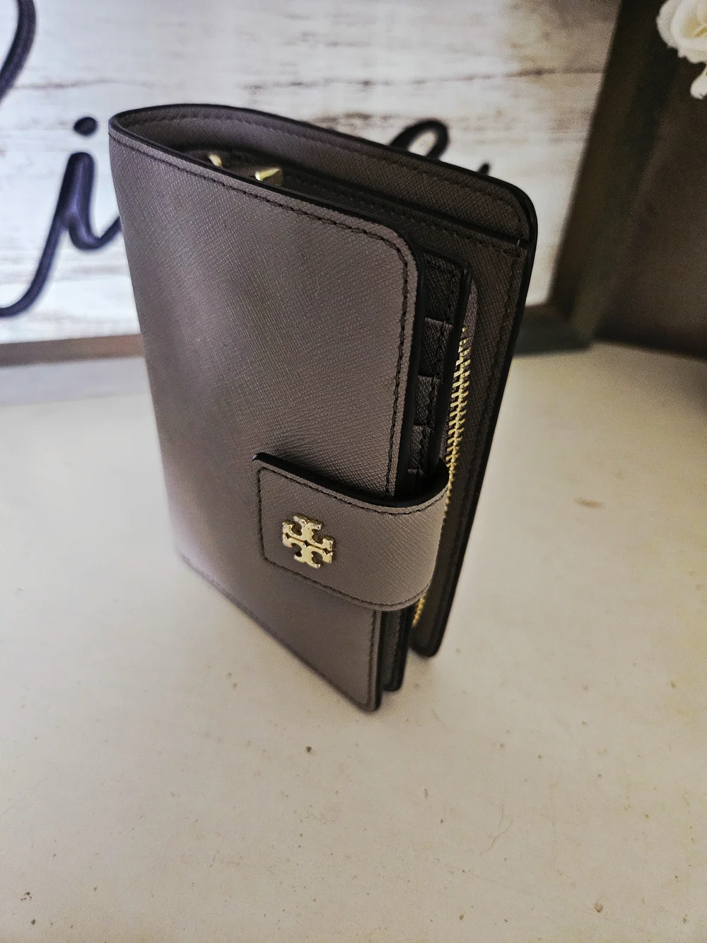 Tory Burch Saffiano Leather Emerson French Bifold Wallet